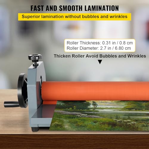 VEVOR 29.5 Inch Cold Laminator Machine 10mm Manual Vinyl Photo Film Cold laminator Hand Crank Pressure Cold Roll laminator(29.5 Inch) image 3