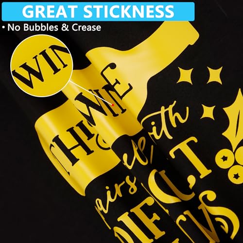 Image of Guangyintong Yellow HTV Heat Transfer Vinyl Rolls, 12 inch X 100ft Iron on Vinyl PVC Adhesive for T-Shirt, Easy to Cut & Weed for DIY Design