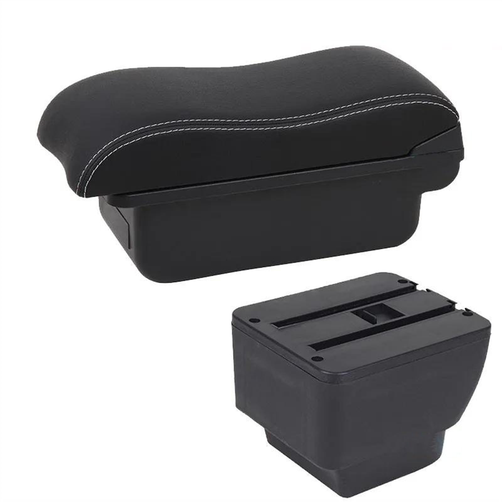 NOHEEU Car Armrest Box Retrofit Parts Storage Accessories Interior Details For MAZDA 2 Demio(C3 Black white NO USB)
