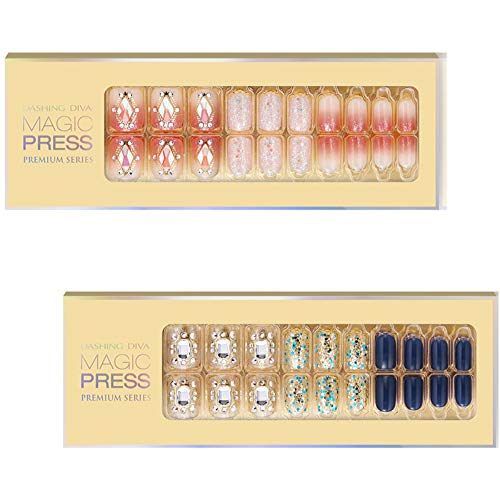 [DASHING DIVA–Nails]Premium Magic Press Super Slim Fit(2 Different Designs 30+30strips in 12 sizes) Soft Touch+Brilliant 263/4ssc