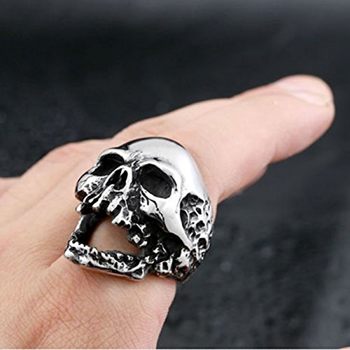 Image of Genuine Stainless Steel Ring Jewelry for Men Fashion Punk Biker Skull Rings
