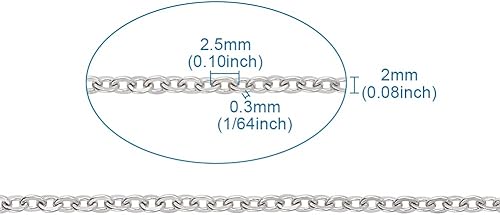 Vista 99 de Mega Pet Cadena de acero inoxidable de 16.4 pies/16.4 ft, color metálico, cadena de eslabones cubanos sin soldar, cadenas de cable facetado, cadena