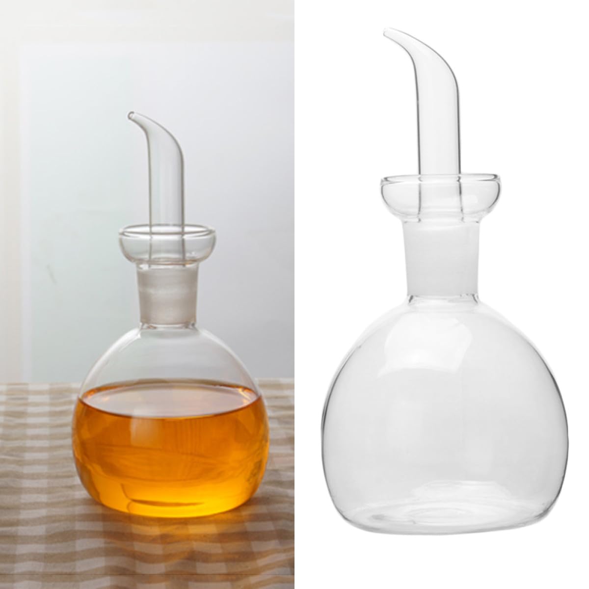 Aceitera para Dispensar Aceite y Vinagre de 500 Ml a Prueba de Fugas de Vidrio Botella Transparente y Funcional Hogar o Restaurante para Cocina