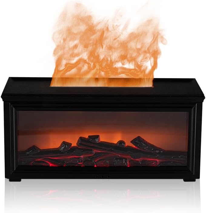 280ML Flame Diffuser, Colorful Flame Fireplace Aroma Diffuser, Essential Oils Fire Humidifier with Timer Remote Control for Home Living Room Bedroom Office Yoga SPA Hotel