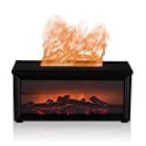 280ML Fireplace Diffuser Essential Oils Diffuser Flame Humidifier with 7 Colorful Lights Timer Remote Control for Home Office Bedroom Yoga SPA Hotel