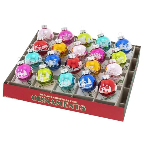 Image of Christopher Radko Shiny Brite Christmas Confetti 20 Count 1.25" Signature Flocked Rounds