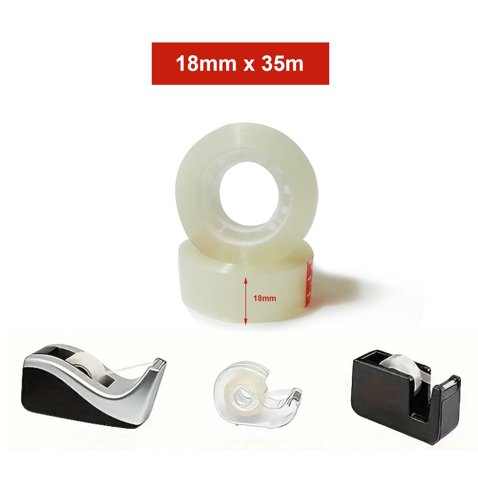 Super Mundo - Celo cinta adhesiva transparente, 36 rollos, 18 mm x 35m, cinta adhesiva, ideal para oficina y hogar (36 rollos)