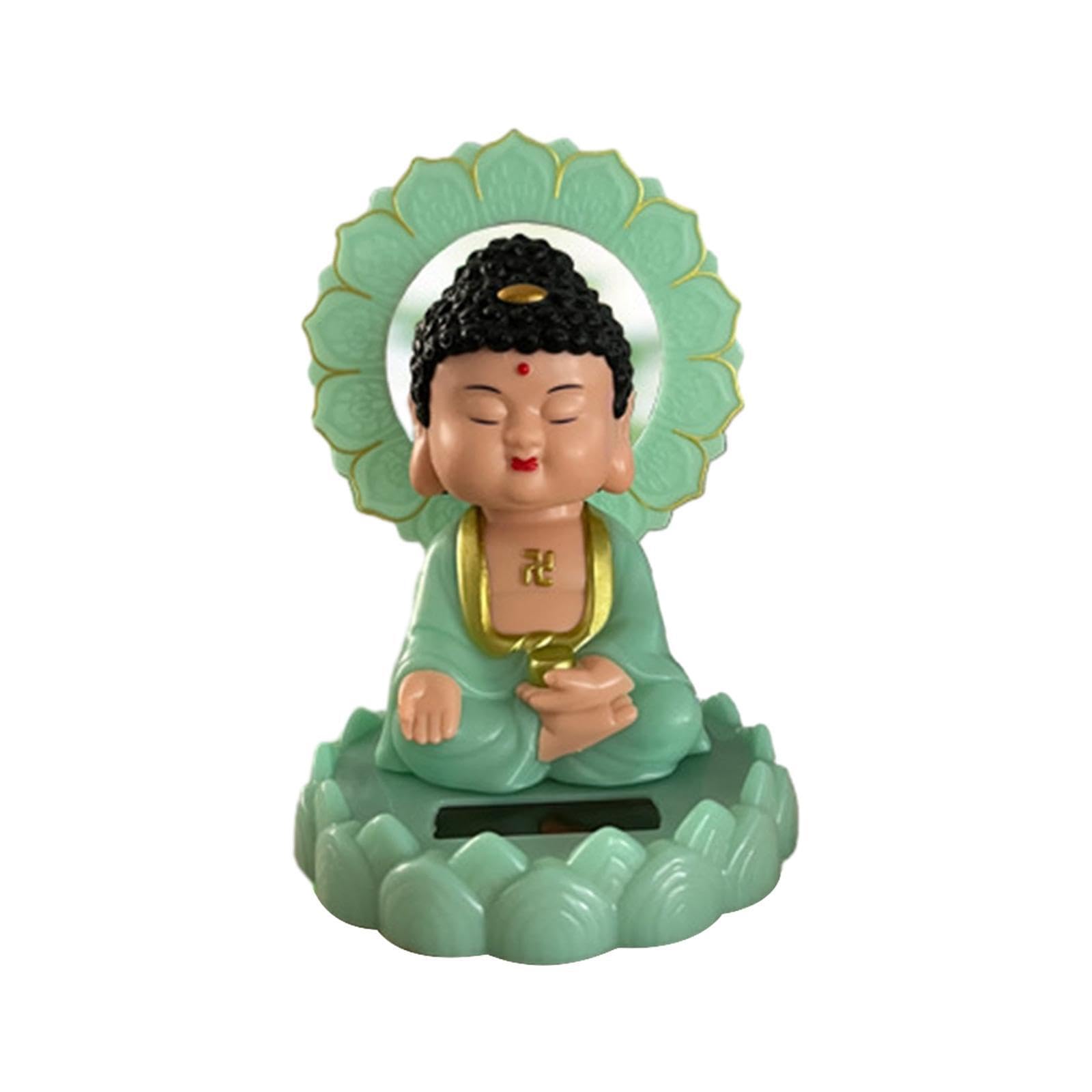 TWISAXC Shaking Head Buddha Car Dashboard Ornament Promises Endless Smiles By Nodding To Life’s Joys Sunlight Is Directly Converted Into Electricity Buddha Statue Toy Is, Style D
