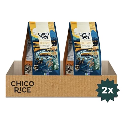 Chico Rice Blonde Milled California Japonica | Haiga-Mai Style, Freshly Milled, Non-GMO, Gluten-Free, Vegan | Nutritious, Quick-Cooking, Perfect for Sushi, Risottos, Stir-Fries, Grain Bowls - 32 oz. (2 Pack)