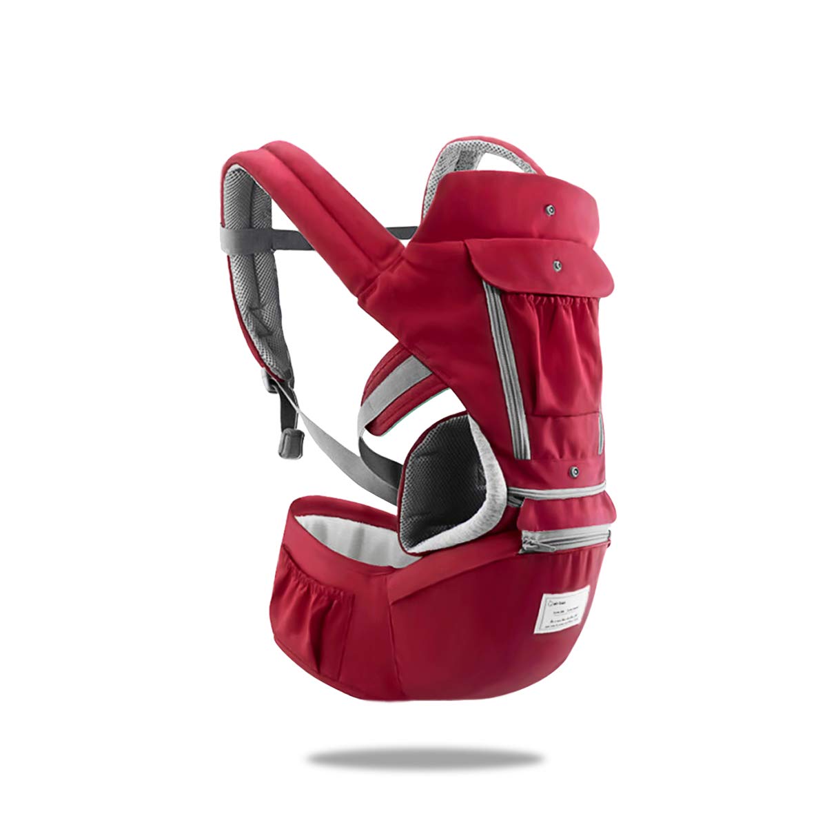 SONARIN 3 in 1 Multifunktion Hipseat Baby Carrier, Babytrage, Vorder und Rückseite,100% Baumwolle,Ergonomisch,Freie Größe(Rot)