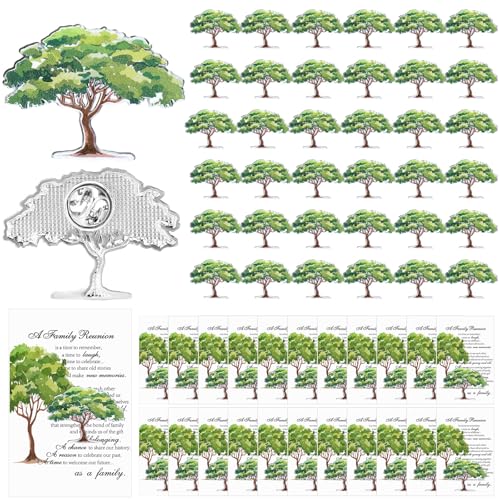 30 Set 15 Set Family Reunion Gifts Tree Pins Bulk Reunion Favors Enamel Remembering Our Roots Lapel Pins Brooches with Cards for Souvenirs Gathering Party Photo Booth Props Decorations