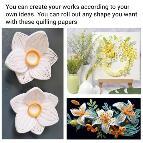 600 Streifen DIY Quilling-Papier 3 mm Breite Reine Farbe Origami-Papier Handarbeit Origamipapier Dekoration (Weiss)