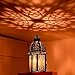 NEEDOMO 12.8'' Moroccan Lanterns Decorative Indoor & Outdoor, Vintage Christmas Candle Holder, Metal Lanterns Decorative, Table, Patio, Porch, Shelf, Christmas Spring Halloween Home Decor (Amber)