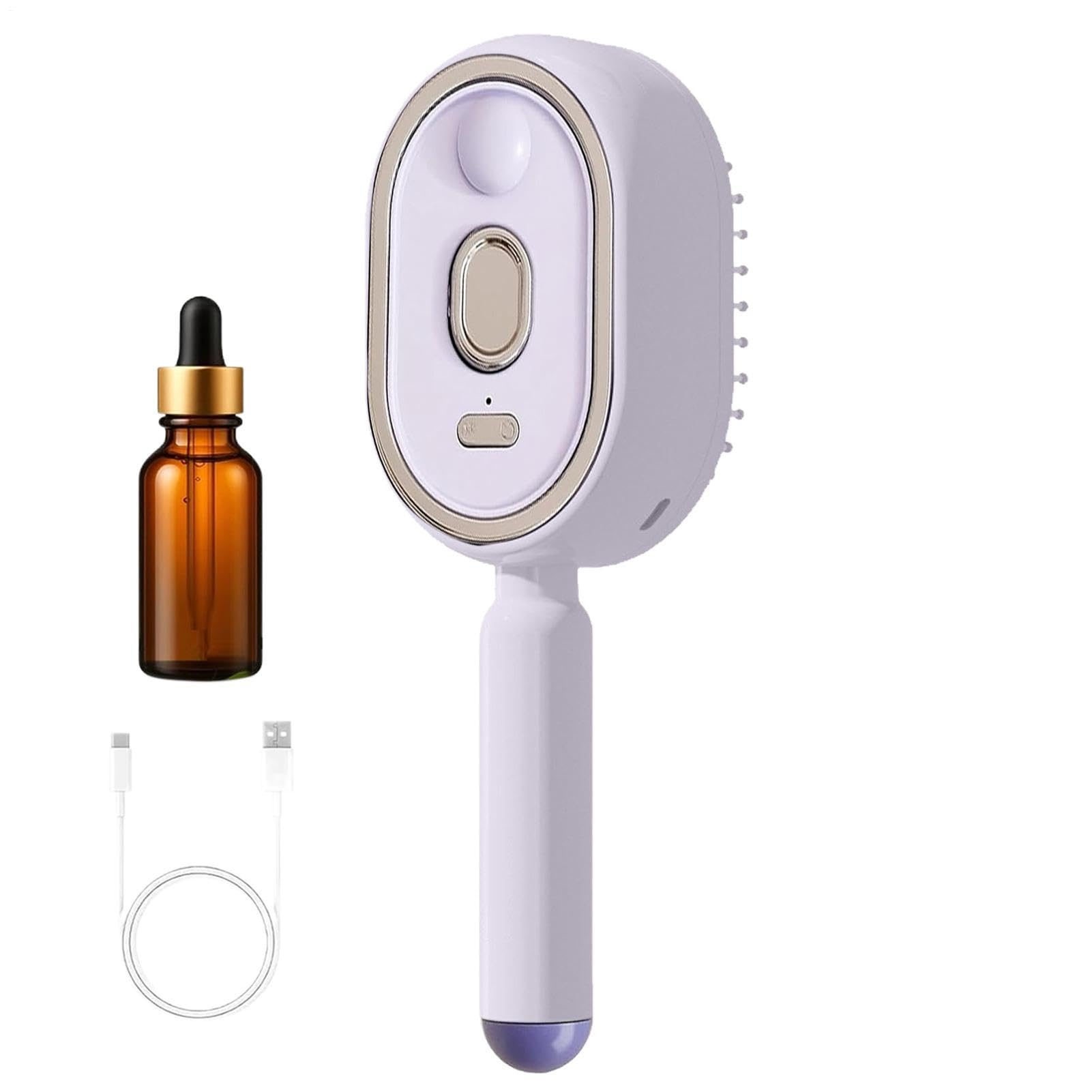 Spazzola Che Liscia I Capelli Con Vapore, Piastra Spazzola A Vapore Per Capelli, Spazzolas Lisciante Vapores Senza Fili, Lisciatrice Ricaricabile AntiCrespo, Con Pettine Distributore Olio, Olio