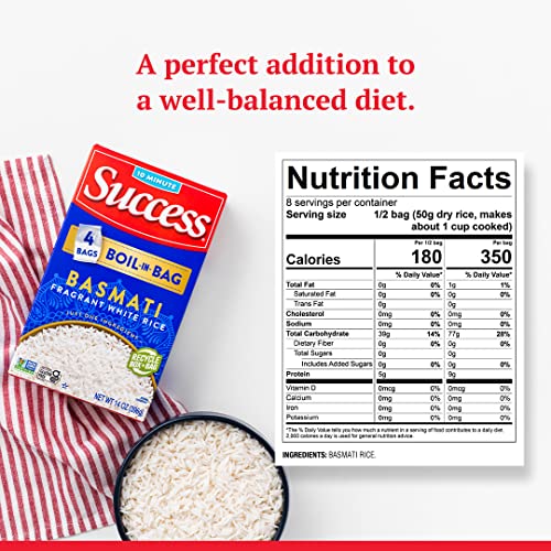 Image of Success Boil-in-Bag Rice, Basmati Rice, Quick and Easy Rice Meals, 14-Ounce Box