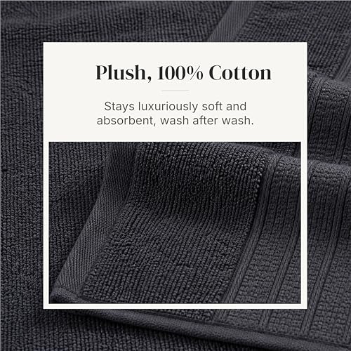 Modern Threads 6-Piece Towel Set – 100% Cotton, Quick Dry, Ultra Absorbent – Includes 2 Bath, 2 Hand, 2 Washcloths (White/Reinhart Charcoal) by Modern Threads - Image 5