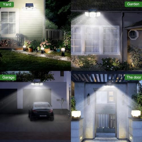 Image of WIDEWINGS Outdoor Solar Light, Solar Light with Motion Sensor Ip65 Waterproof 138 Led Outdoor Solar Floodlight 3 Heads for Garden (2)