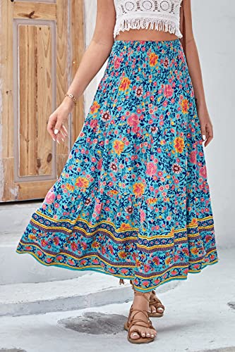 Image of CFLONGE Summer Maxi Skirts for Women 2026 Trendy Floral A Line Boho Skirt