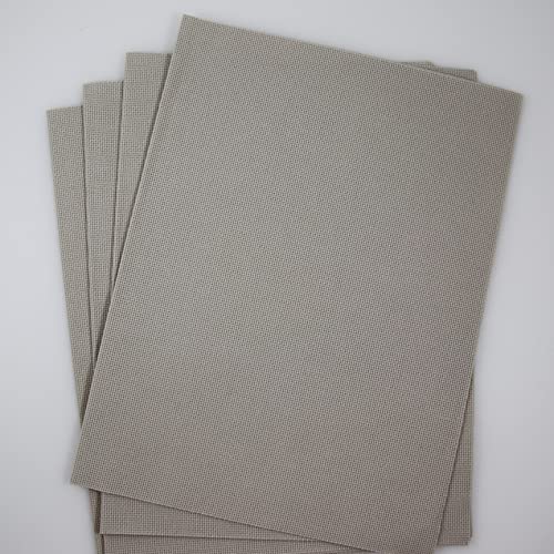Image of KCS 4 /6 pc of 12 inch x 18 inch 18CT Counted Cotton Aida Cloth Cross Stitch Fabric (4 pc, Pearl Grey vy it)