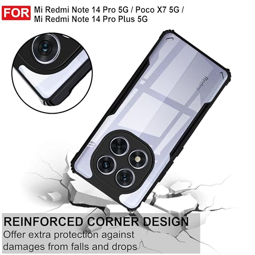 Image of Zapcase Back Case Cover for Mi Redmi Note 14 Pro 5G| Compatible for Mi Redmi Note 14 Pro 5GBack Case Cover | Clear Case with Camera Protection | (TPU + PC | Matte Black)