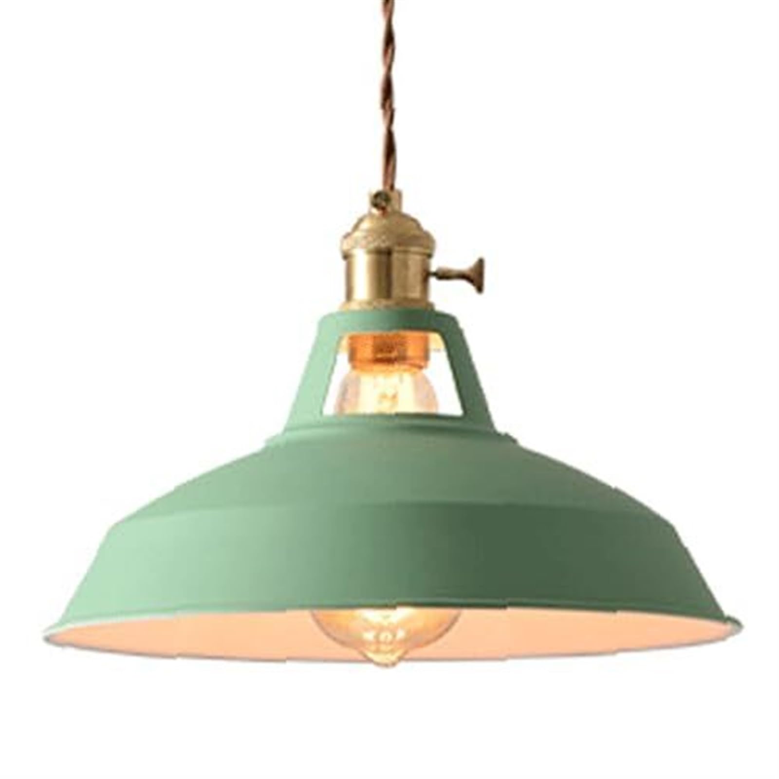 HXYSXHJUO Minimalist Wrought Iron Pendant Light with Colored Lampshade - E27 Base Flush Mount Chandelier for Balcony & Dining Room Décor(Green)