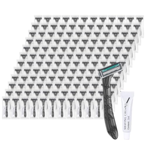 Disposable Razors Bulk, with Shaving Cream (100-PACK)