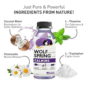 Wolf spring calming food topper 12 pack  dog anxiety relief  calming treats for dogs  natural food topper dog calming treats for anxiety  reduce anxious behavior  promote relaxation   cucciolini doodles