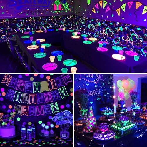 Onforu 2er Schwarzlicht Glühbirne, E27 UV Birne 9W Glühlampe, 385-400 nm UVA Level Schwarzlichtlampe, Black Light Bulb, UV Beleuchtung Partylicht für Party, Keller, Disco, Club, Bar, Neonfarben