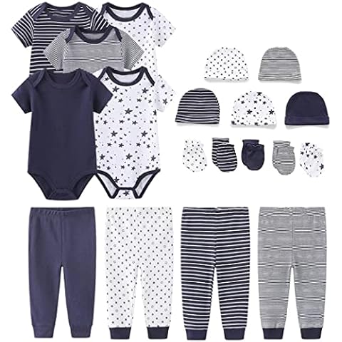 Chamie Newborn Short Sleeve Baby Bodysuit Baby Clothes set 19-Pack for Boys and Girls Cover