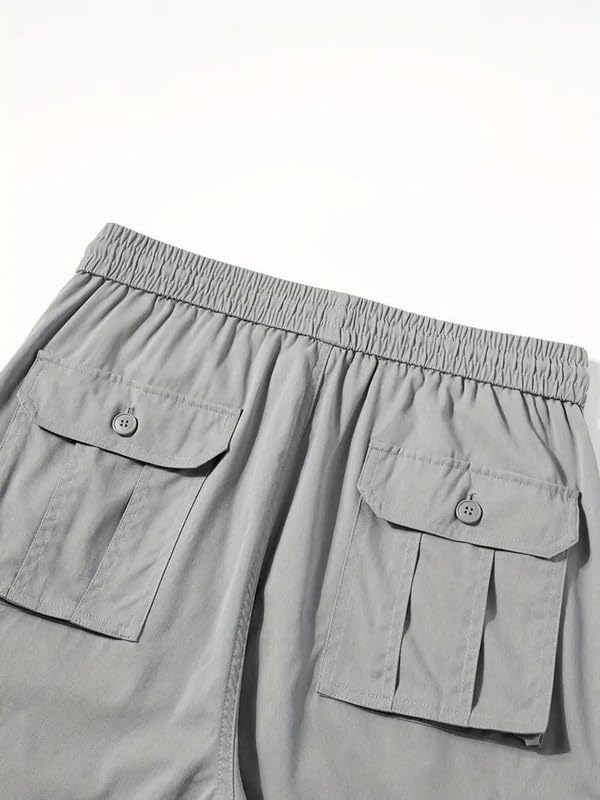 Image of Men's Casual Cargo Pants | Regular Fit Multi-Pocket Trousers-