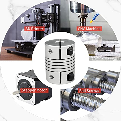 Sinoblu Flexible Beam Coupling 6Mm To 6.35Mm, Aluminum Alloy Shaft Coupling 25Mm Length 20Mm Diameter, Stepper Servo Motor Flexible Coupler Joint Connector For 3D Printer Cnc Machine Diy Encoder #TOP3