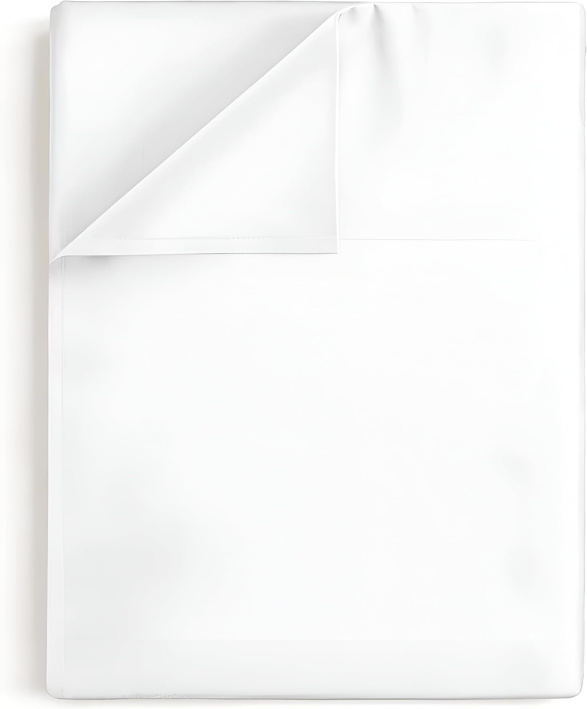 Full Size Flat Sheet – 100% Cotton Top Bed Sheet, 400 Thread Count Sateen Weave – Ultra Soft, Cooling, and Breathable - Top Flat Sheet Only - Hotel-Quality Luxury Bedding – (White)