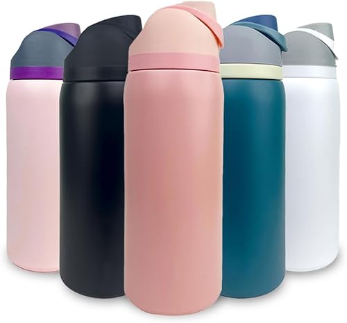 Miniatura 11 de IVY-FlexiSip - Botella de agua aislada de acero inoxidable de 24 onzas, tapa con popote, sellada al vacío, sin BPA, 12 horas de calor y frío hasta