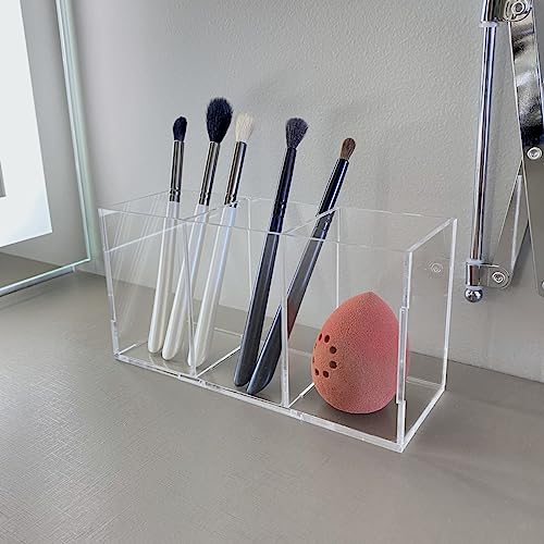 Porta organizador de pincel de maquiagem simples de acrílico transparente