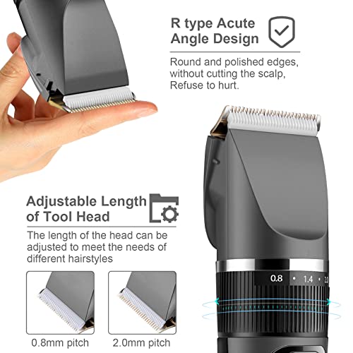 Hair Clippers for Men Professional Cordless Barber Clippers for Hair Cutting Beard Trimmer USB Rechargeable Hair Clippers with LED Display - Image 4