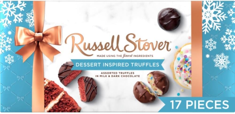 Christmas Assorted Milk & Dark Chocolate Dessert Truffles Gift Box, 9 oz. (17 pieces)