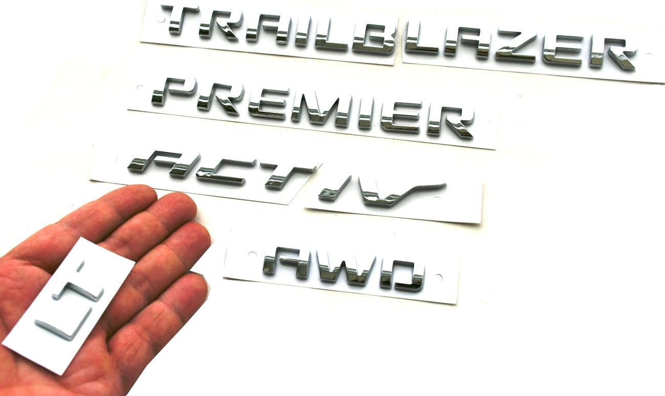 5Pcs Rear Emblems Car Badge Logo Nameplate Compatible with 2021-2026 Chevy Trailblazer Emblems New 42764658 (Chrome)