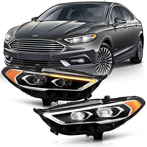 ACANII - For [Full LED Model] 2017-2020 Ford Fusion Factory Style LED DRL Projector Headlights Headlamps Pair Left+Right