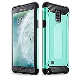 Note 4 case, Samcore Hybrid 2 in 1 Dual Layer Rugged Shockproof Case for Samsung Galaxy Note 4 case cover (Skyblue/Grey)