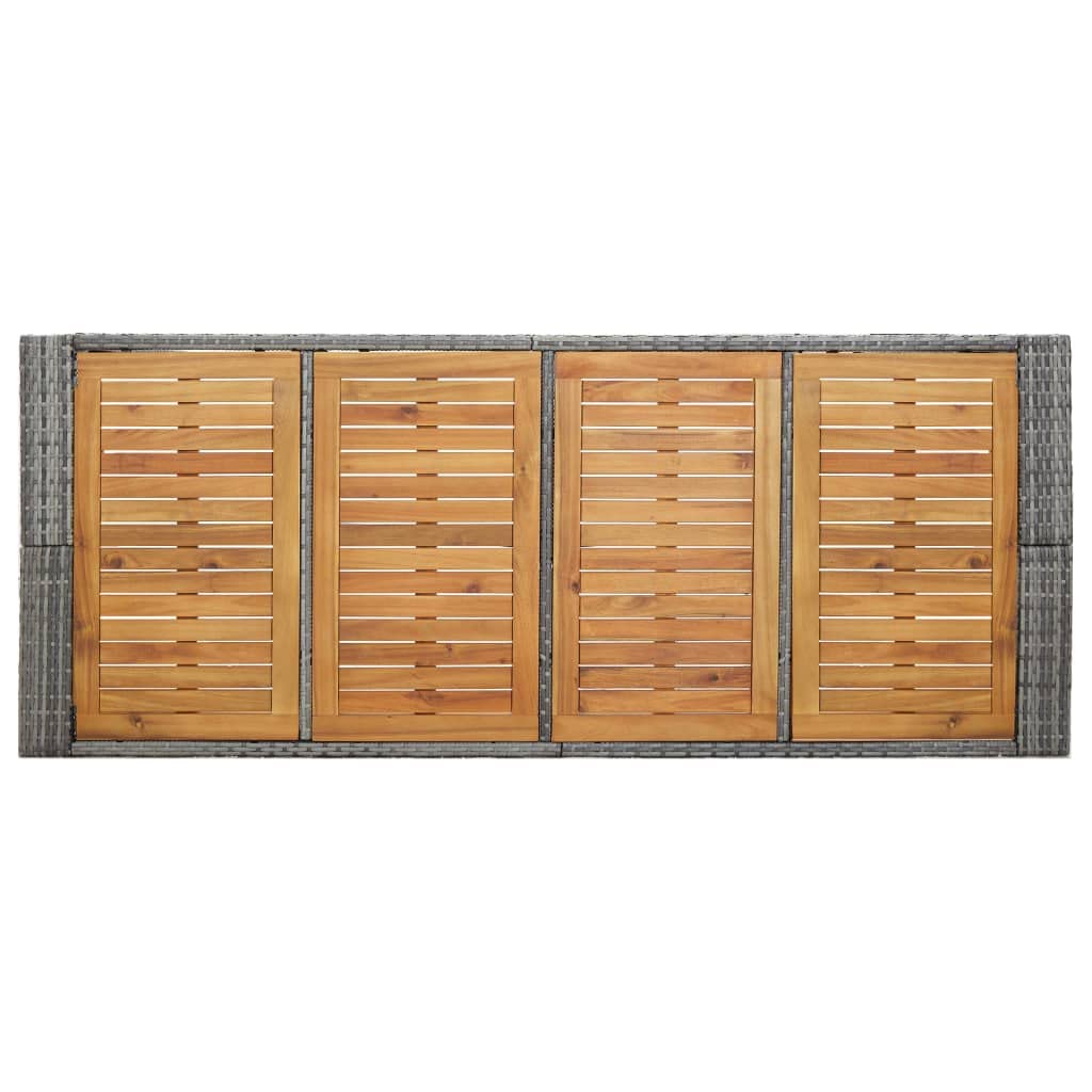 vidaXL Muebles de Bar Jardín 9 Piezas Patio Conjunto Casa Exterior Comedor Aire Libre Asientos Balcón Ratán Sintético Gris Madera Acacia