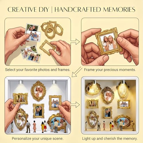 DIY Mini Museum Bilderrahmen, Mini Menschen Bilderrahmen Vintage zum Befüllen, Museum Silhouette Box DIY Set Fotogeschenke für Sie & Ihn Jahrestag Geschenke.