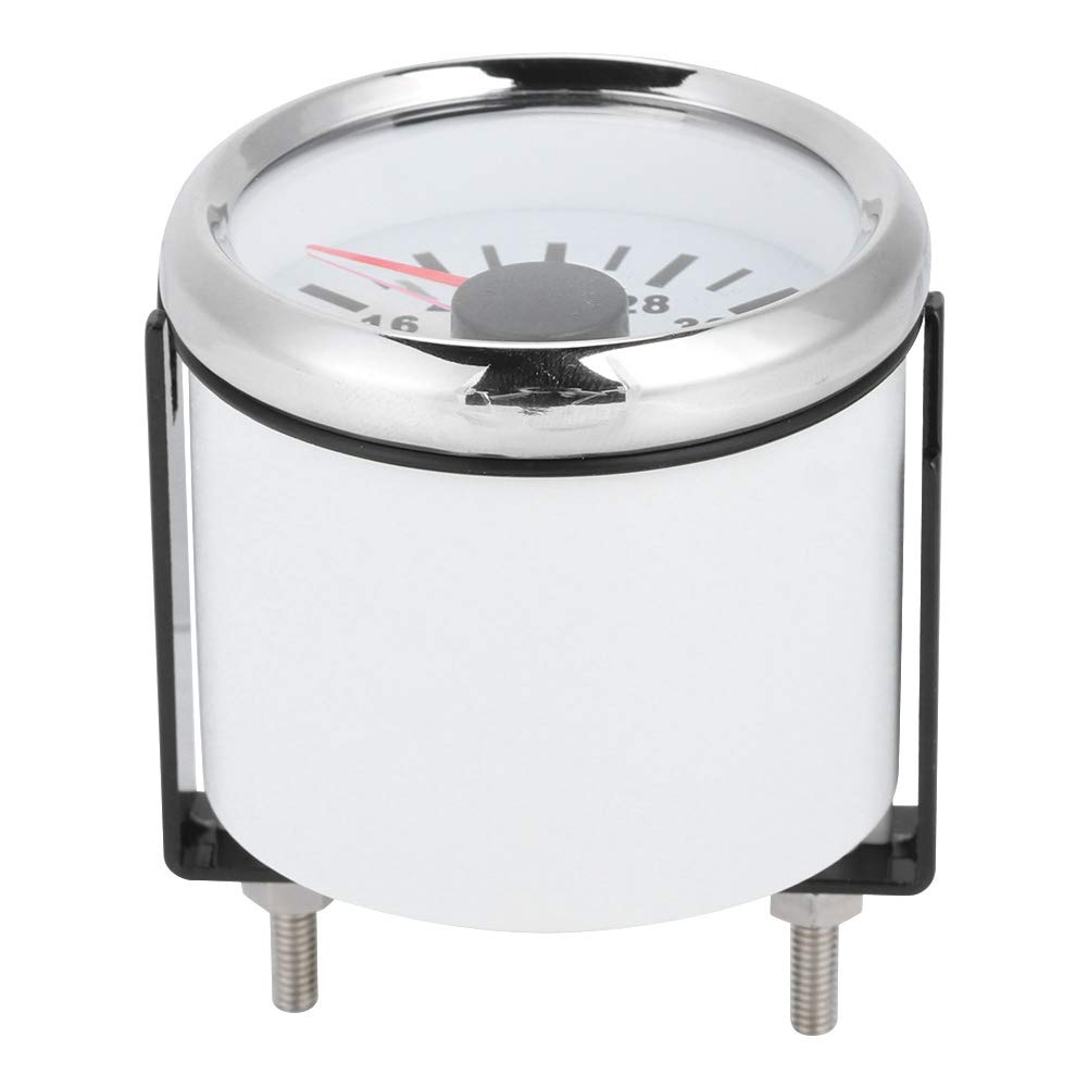 Wasserdichtes Voltmeter, 52 mm 18-32 V. Voltmeter 7 Farben Hintergrundbeleuchtung 9-32V Betriebsspannung für Boot Auto LKW Motorrad ATV(Weiß)