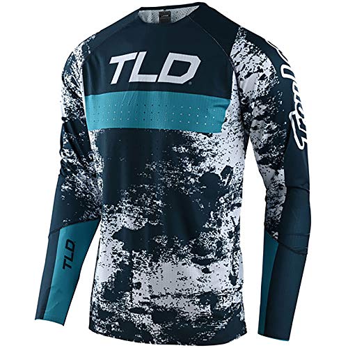 Troy Lee Designs Mens | Downhill | BMX | Mountain Bike Sprint Ultra Long Sleeve Jersey Grime (Marine Blue, LG)