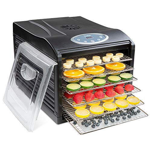Ivation Stainless Steel Tray Electric Food Dehydrator Machine - 6 Trays - 480w
