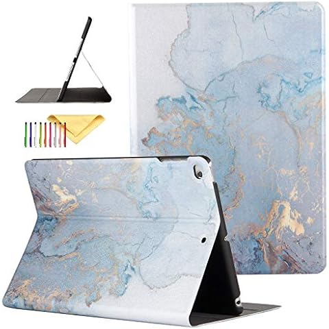 iPad 9.7 inch 2017/2018 Case/iPad Air/Air 2 Cover, Uliking [Marble Map Series] PU Leather Shockproof Shell Stand Smart Cover with Auto Wake/Sleep for Apple iPad 5th/6th Gen/iPad Air 1/2, Gold Map Cover