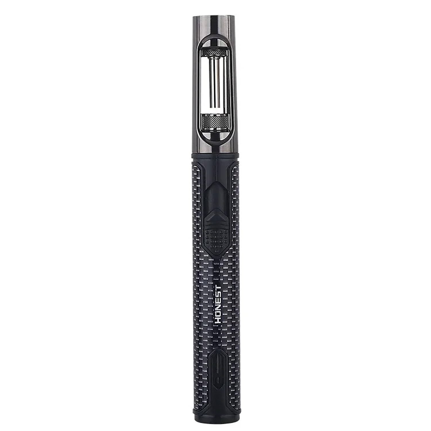 Encendedor Cigarro Ventana Visible Jet Flame Butano Recargable Antorcha Larga para Estufa Parrilla Barbacoa Vela Fuegos Artificiales Camping (Gas No Incluido),Black