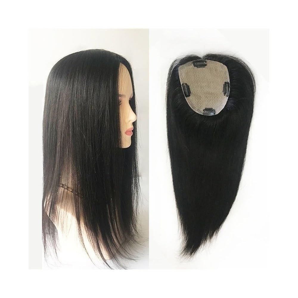 Stratificato Topper for capelli veri umani, 15×16 cm grande copertura for neri naturali, 8-22" for vergini europei for donne con radi(20 inches)