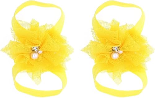 Miniatura 9 de Eforcase 12 pares de sandalias descalzas para bebé y niña, sandalias descalzas de flores para bebés recién nacidos, niñas pequeñas