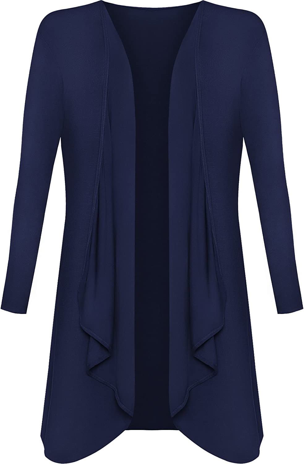 Crazy Girls Womens Waterfall Boyfriend Cardigan, Navy, XL (UK 16-18)