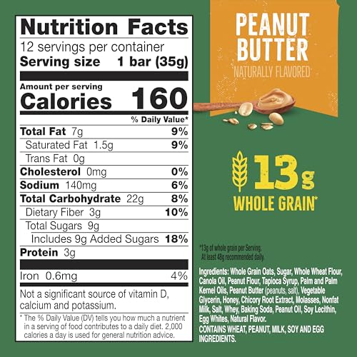 Image of Nature Valley Peanut Butter Soft Baked Oatmeal Squares, 12 ct, 14.88 oz